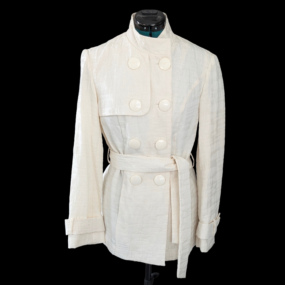 mac & jac Off-White Double-Breasted Trench Coat